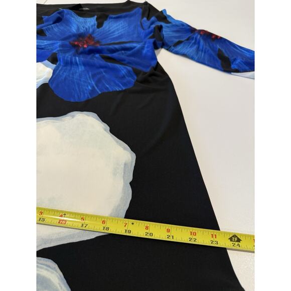 Eva Varro Tunic Top Womens Sz M Bold Floral 3/4 Sleeve Artsy Wearable Art Modern - Picture 6 of 8